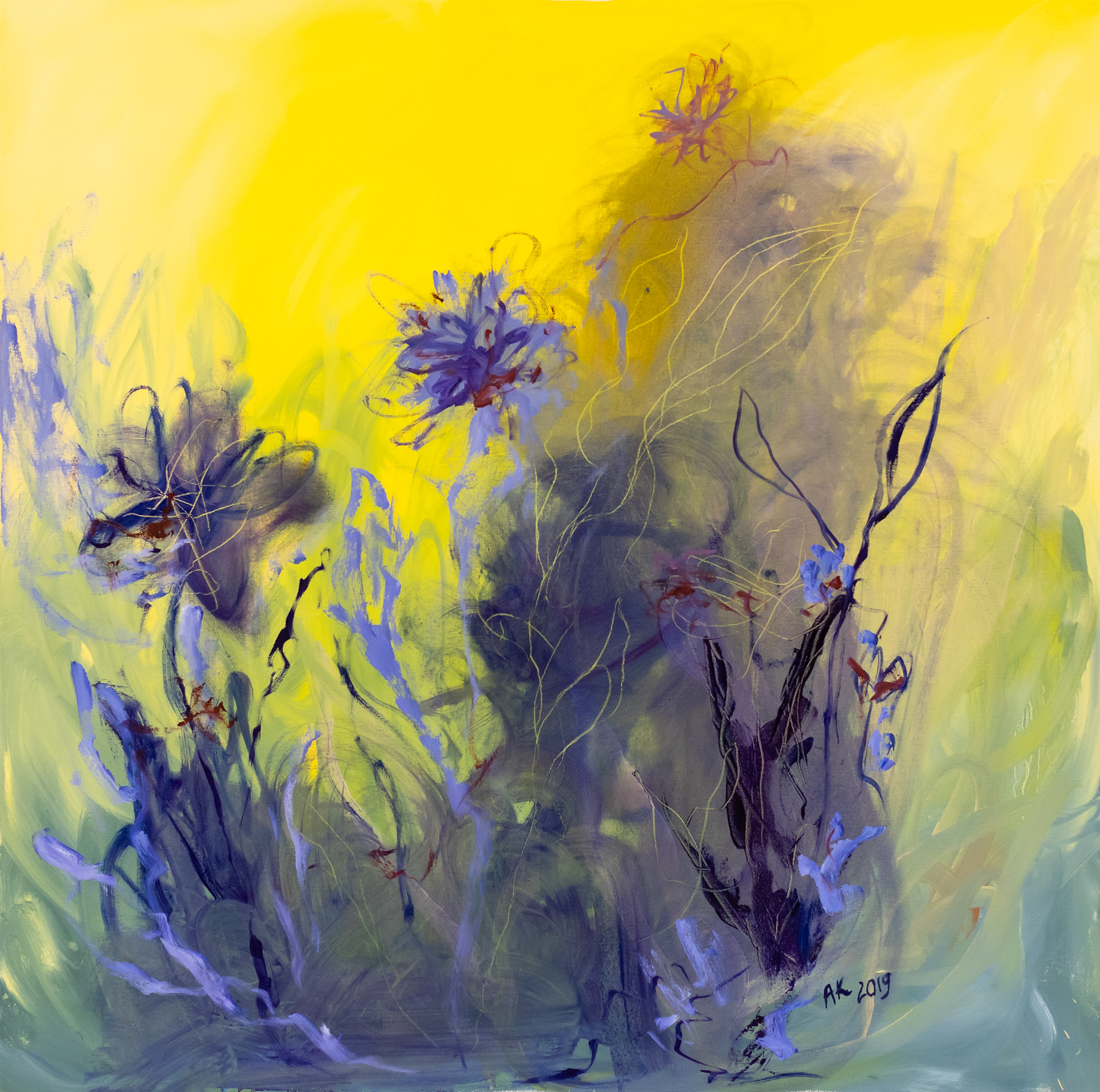 AAMU | MORNING, 2019, 100x100cm, öljy kankaalle, oil on canvas MYYTY/SOLD