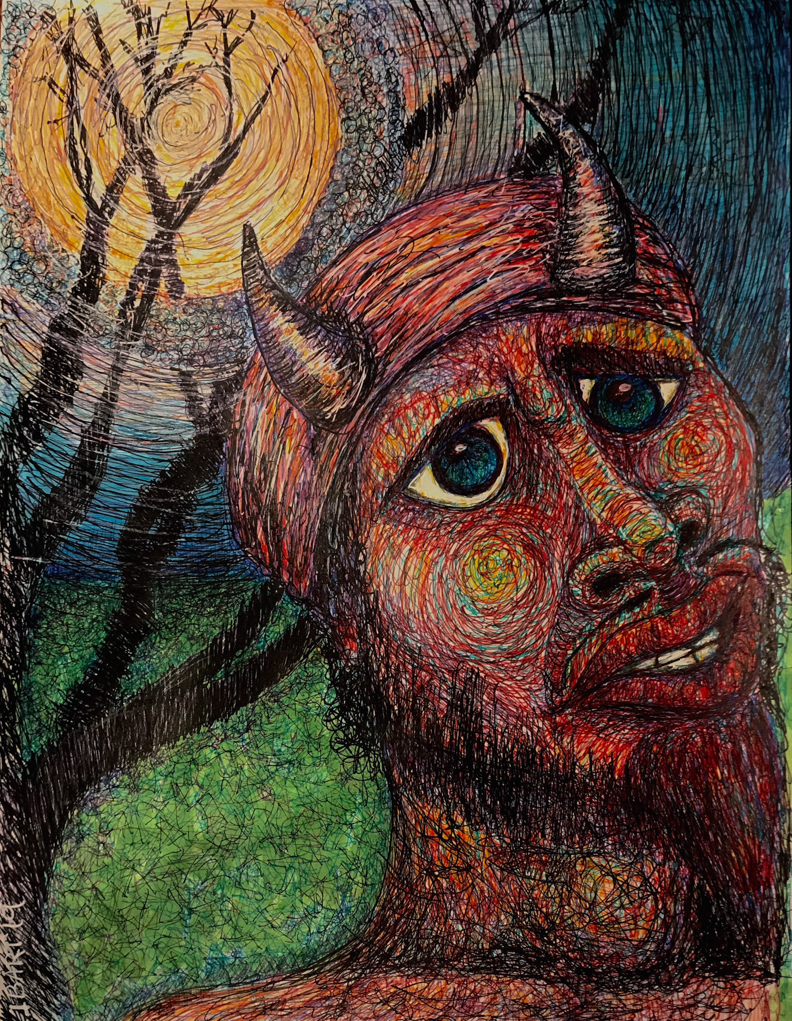 blue eyed devil on a starry, starry night