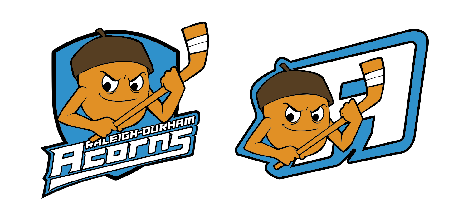 "Raleigh-Durham + Hockey" Minor League Logo Design