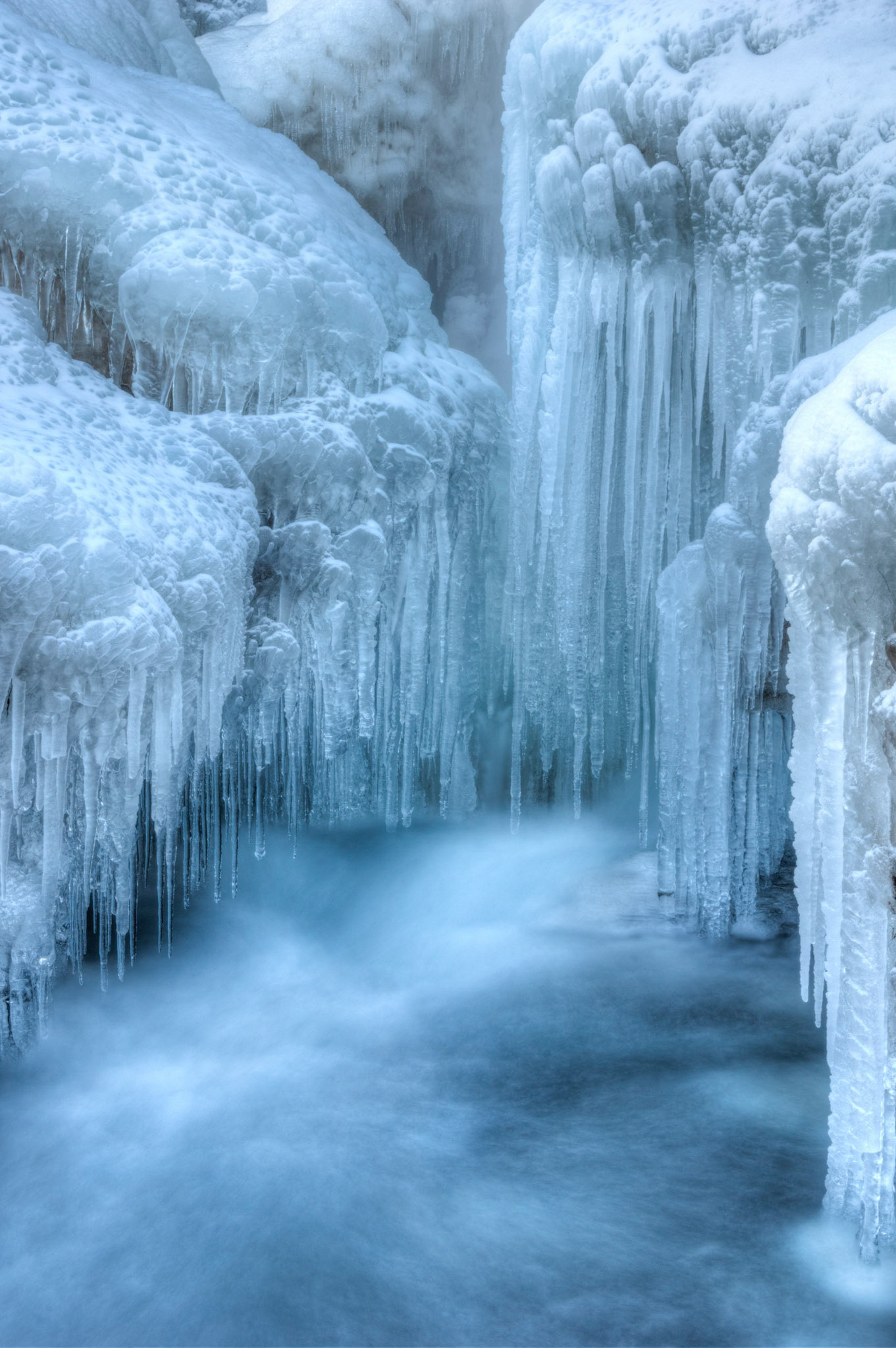 Detail of the Öxarárfoss waterfall.Þingvellir National ParkJanuary 30, 2016This is an HDR image consisting of 5 exposures merged in Photomatix Pro. Additional processing in Lightroom and Photoshop.PENTAX K-3, Sigma 18-250mm f/3.5-6.3 DC OS HSMISO 100 37 mm  0.8 sec at ƒ / 18