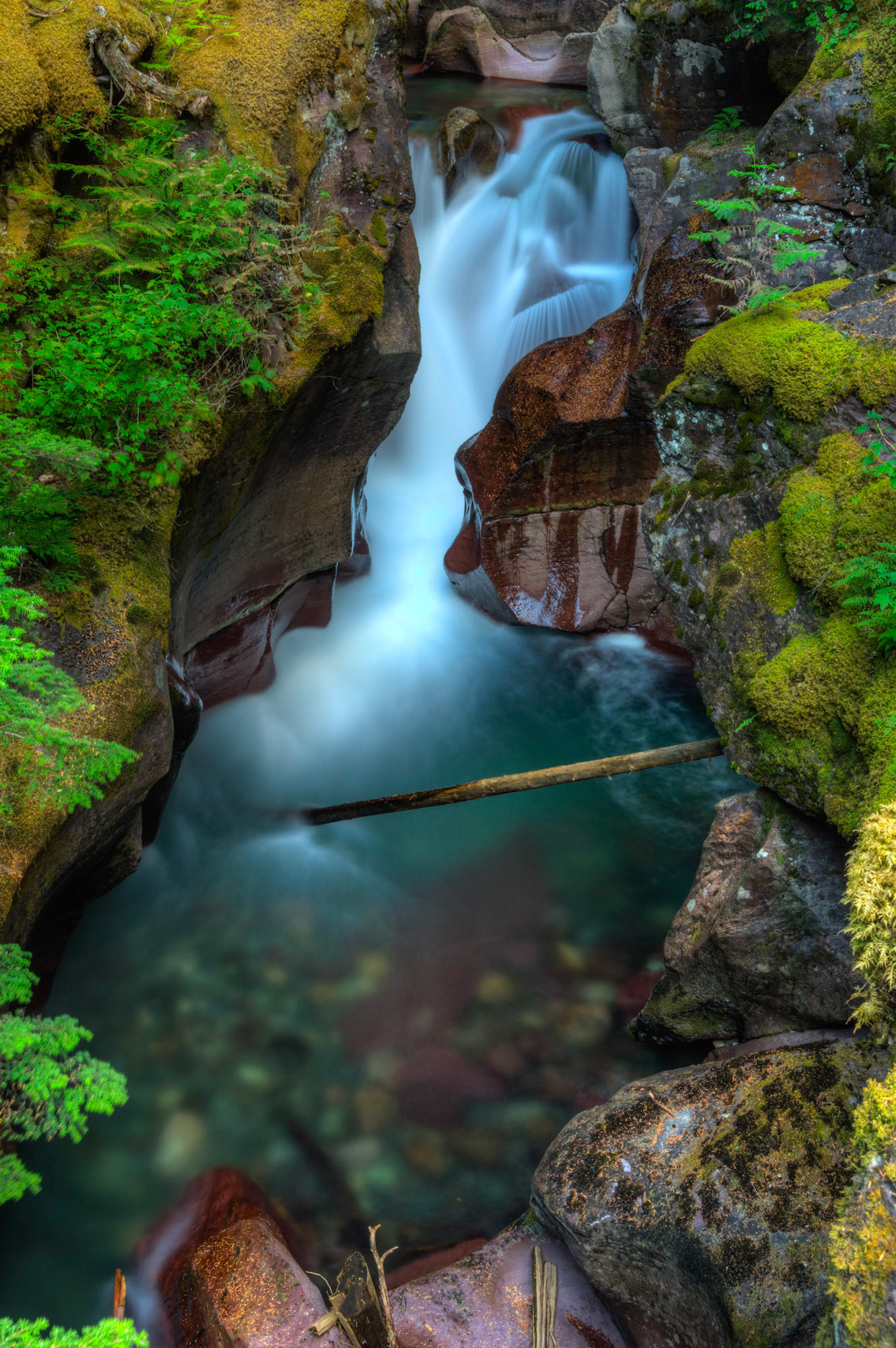 Avalanche FallsGlacier National ParkJuly 30, 2015This is an HDR image consisting of 5 exposures merged in Photomatix Pro. Additional processing in Lightroom and Photoshop.PENTAX K-3, Sigma 18-250mm f/3.5-6.3 DC OS HSMISO 100 32 mm  3.0 sec at ƒ / 14