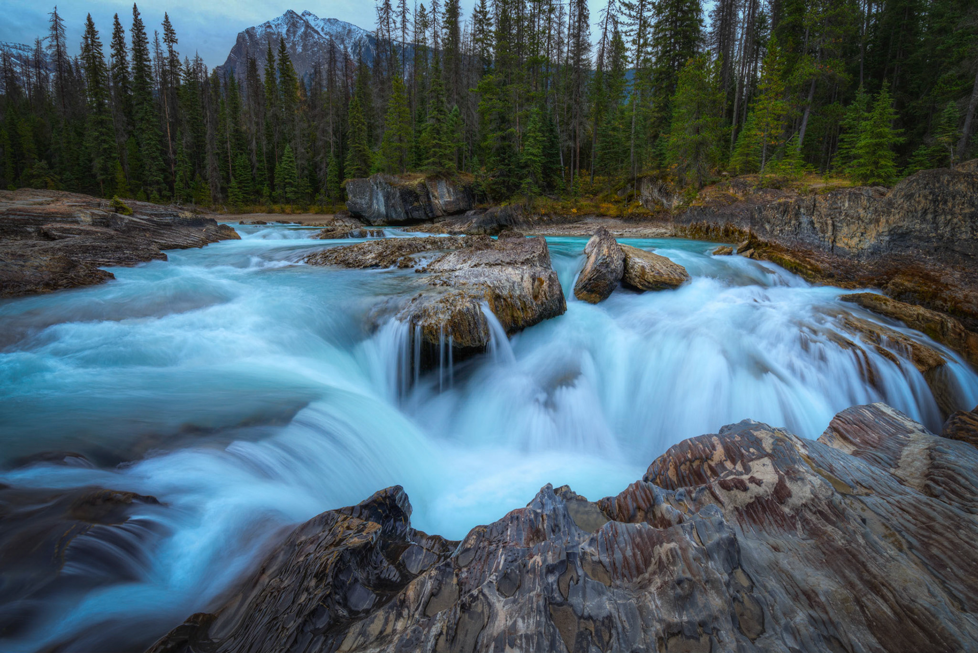 The Kicking Horse River, at Natural Bridge.Yoho National ParkBritish Columbia, CanadaSeptember 22, 2016This is an HDR image consisting of 5 exposures merged in Photomatix Pro. Additional processing in Lightroom and Photoshop.PENTAX K-1, HD PENTAX-D FA 15-30mm F2.8ED SDM WRISO 100 17 mm  ⅕ sec at ƒ / 22