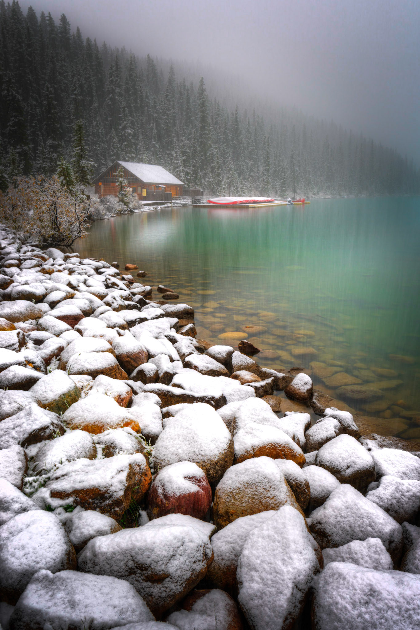 The calendar may say that it's still summer, but you can't convince the weather of that.Banff National ParkAlberta, CanadaSeptember 20, 2016This is an HDR image consisting of 5 exposures merged in Photomatix Pro. Additional processing in Lightroom and Photoshop.PENTAX K-1, HD PENTAX-D FA 15-30mm F2.8ED SDM WRISO 100 24 mm  ⅙ sec at ƒ / 16