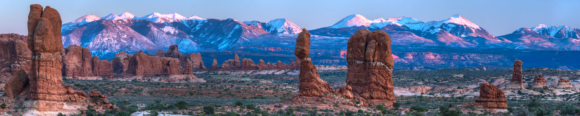 A panoramic view of Balanced Rock, Turret Arch, and the distant La Sal Mountains at sunset.Arches National Park4 November 2014This is an HDR panoramic image consisting of 5 frames comprised of 5 exposures each. HDR processing performed in Photomatix Pro.  Panoramic stitching performed in Photoshop. Additional processing performed in Lightroom and Photoshop.PENTAX K-3, Sigma 18-250mm f/3.5-6.3 DC OS HSMISO 100 120 mm  ⅕ sec at ƒ / 8.0Prints of my work are available from my website at http://www.fingolfinphoto.comFollow me on Facebook at http://www.facebook.com/fingolfinphoto or http://www.facebook.com/pesterleAlso, http://500px.com/pesterle   http://www.flickr.com/photos/fingolfinphoto