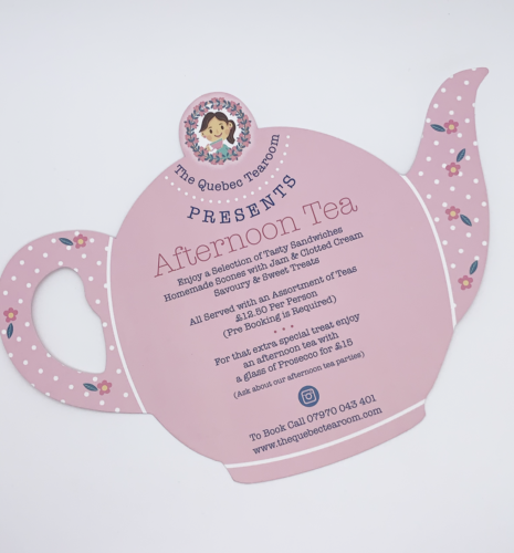 Alternative cut out Menu Design for Quebec Tearoom