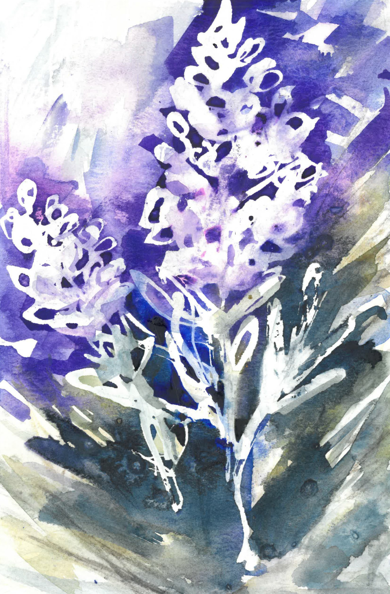 hyacinth II. watercolor painting
