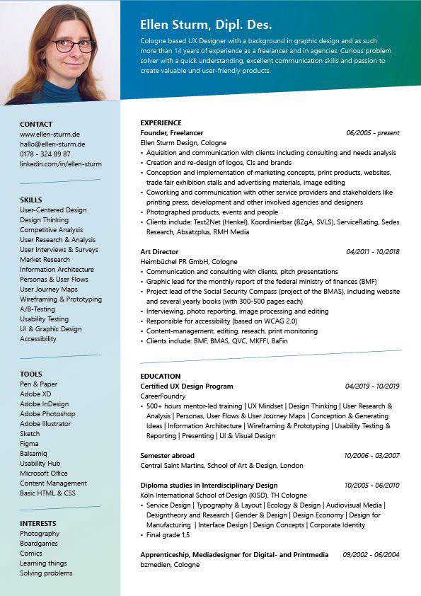 Ellen Sturm Ux Design Cv And Contact Ellen Sturm Ux Design Cv And Contact