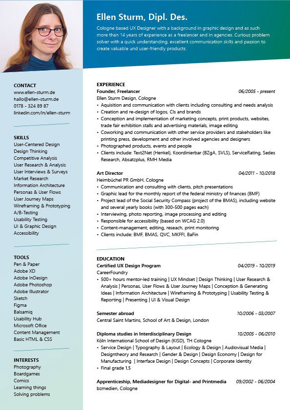 Ellen Sturm Ux Design Cv And Contact