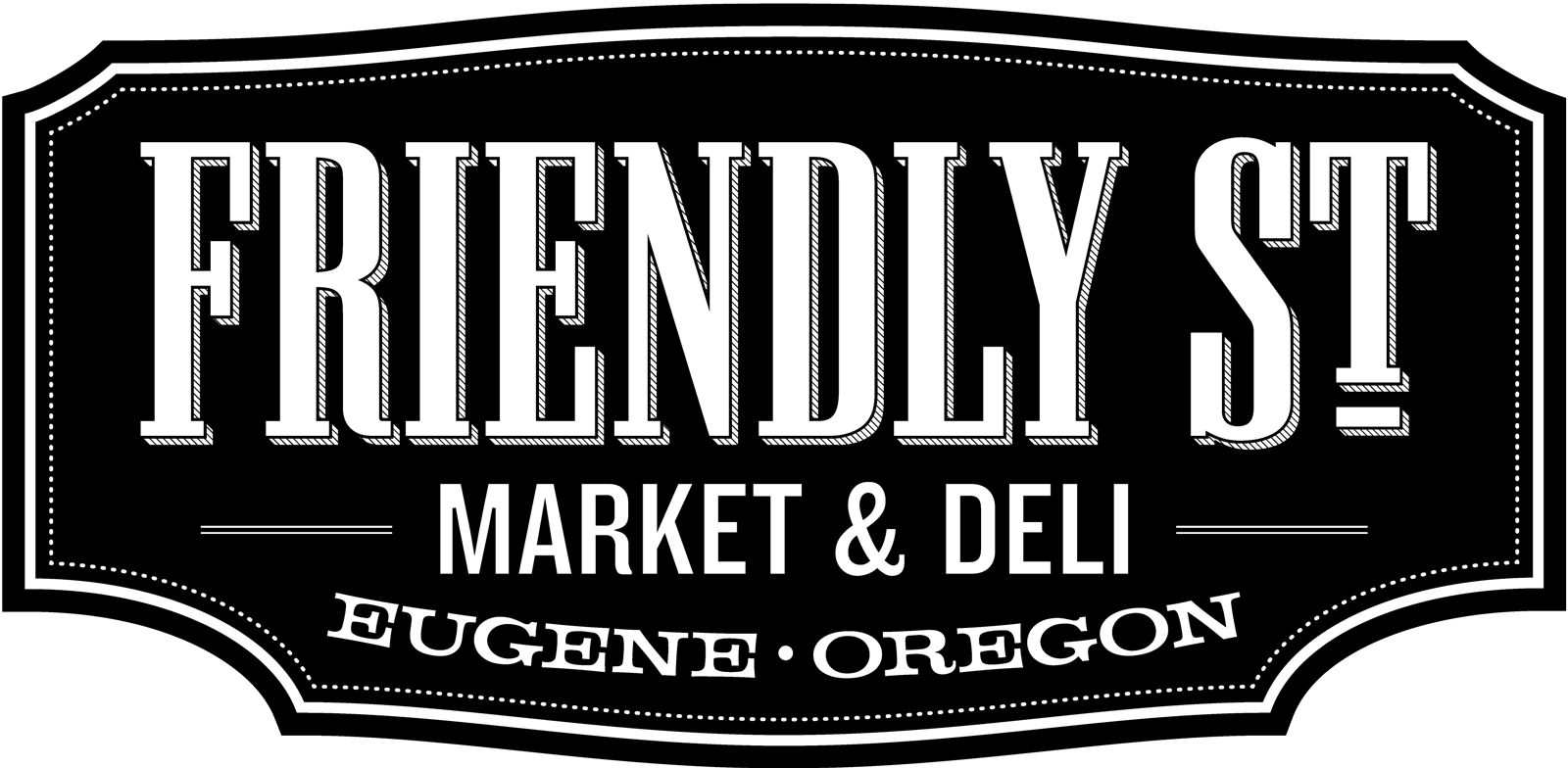 Logo design and bradning for Friendly St. Market & Deli, Eugene Oregon.