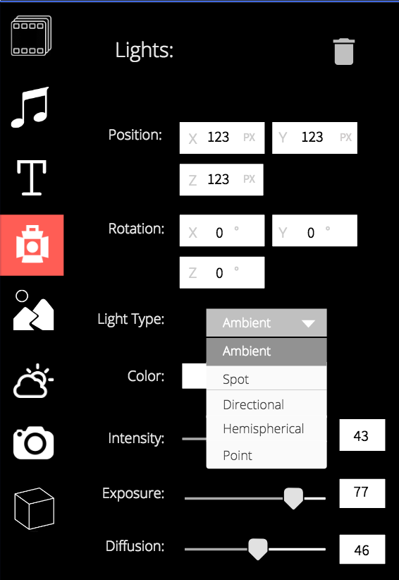 Option Panel Wireframe
