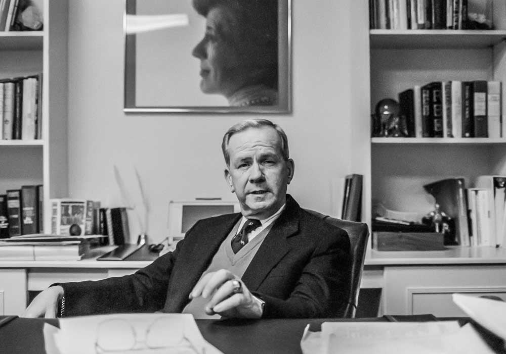 Former Reagan National Security Advisor Robert "Bud" McFarlane in his Washington Office, January 18, 1994