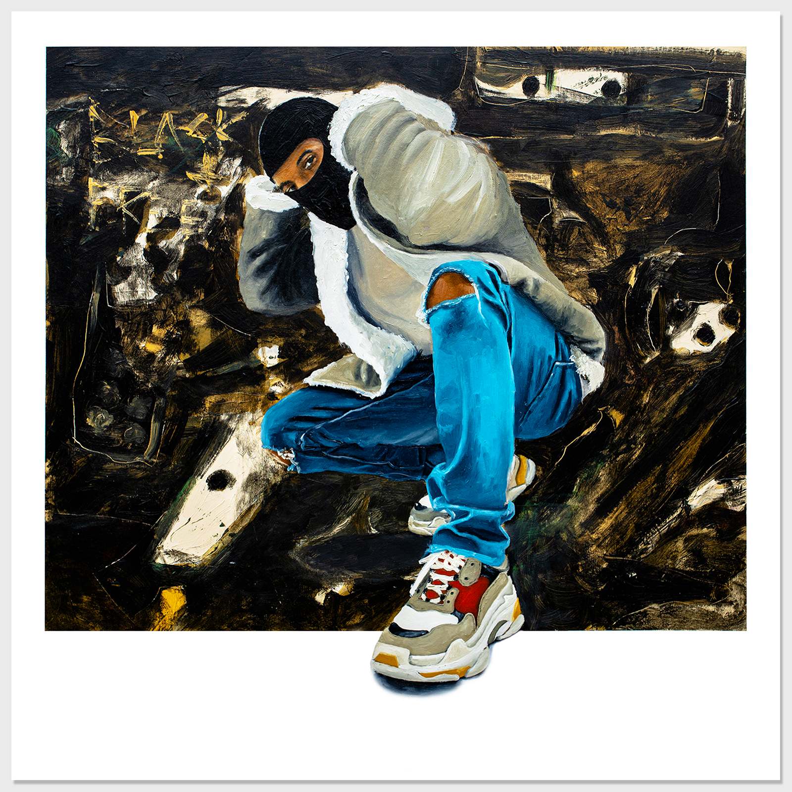 Black & Free, 2019, Oil on Wood Panel, 24h x 24w in.