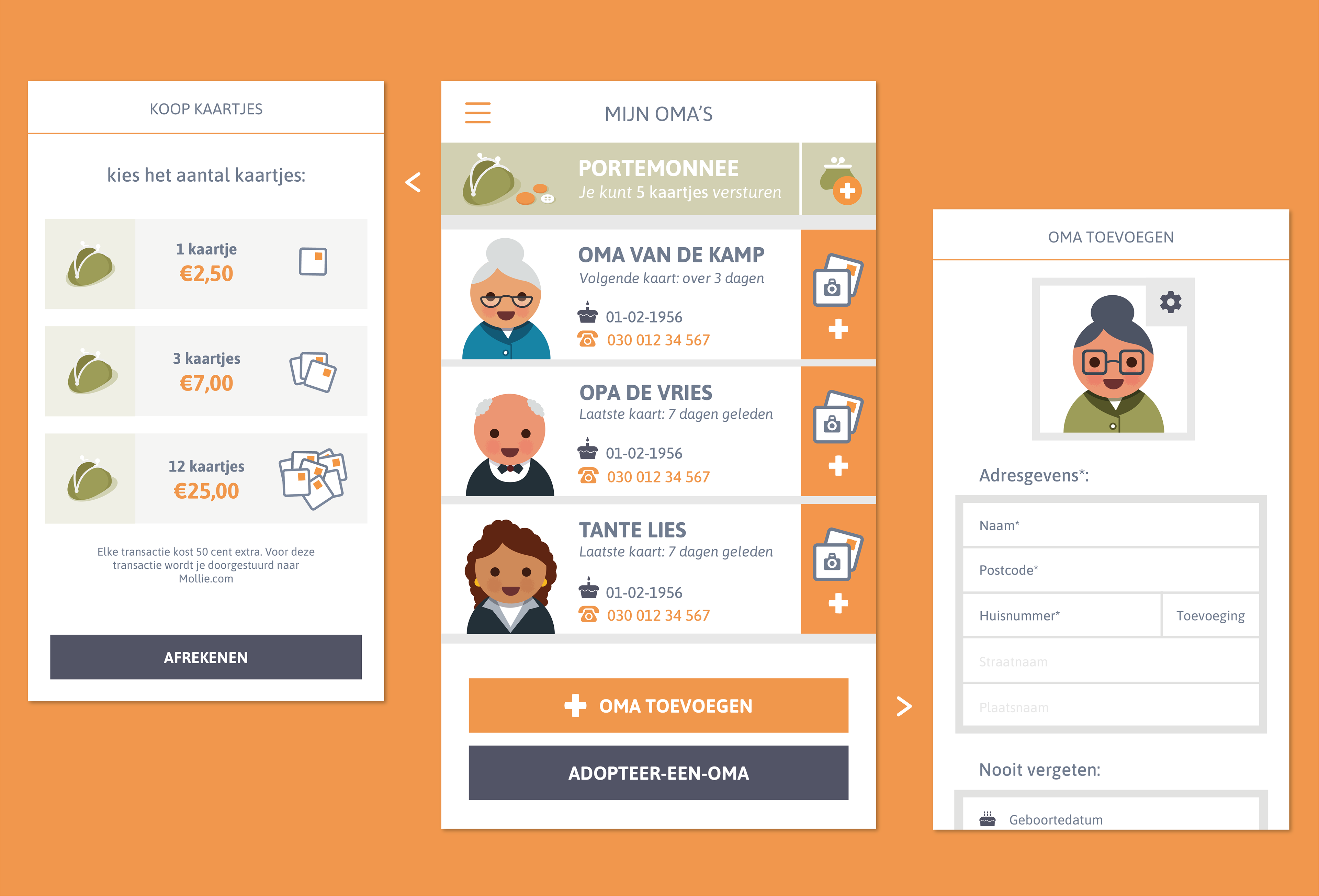 Omapost app design - Elke Uijtewaal