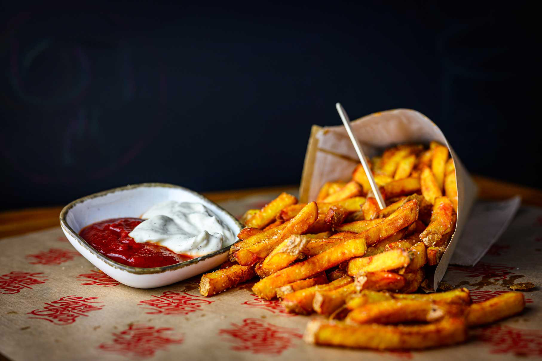 foodfotografie, würzburg, veggie bros, pommes, ketchup, fotograf, volkach
