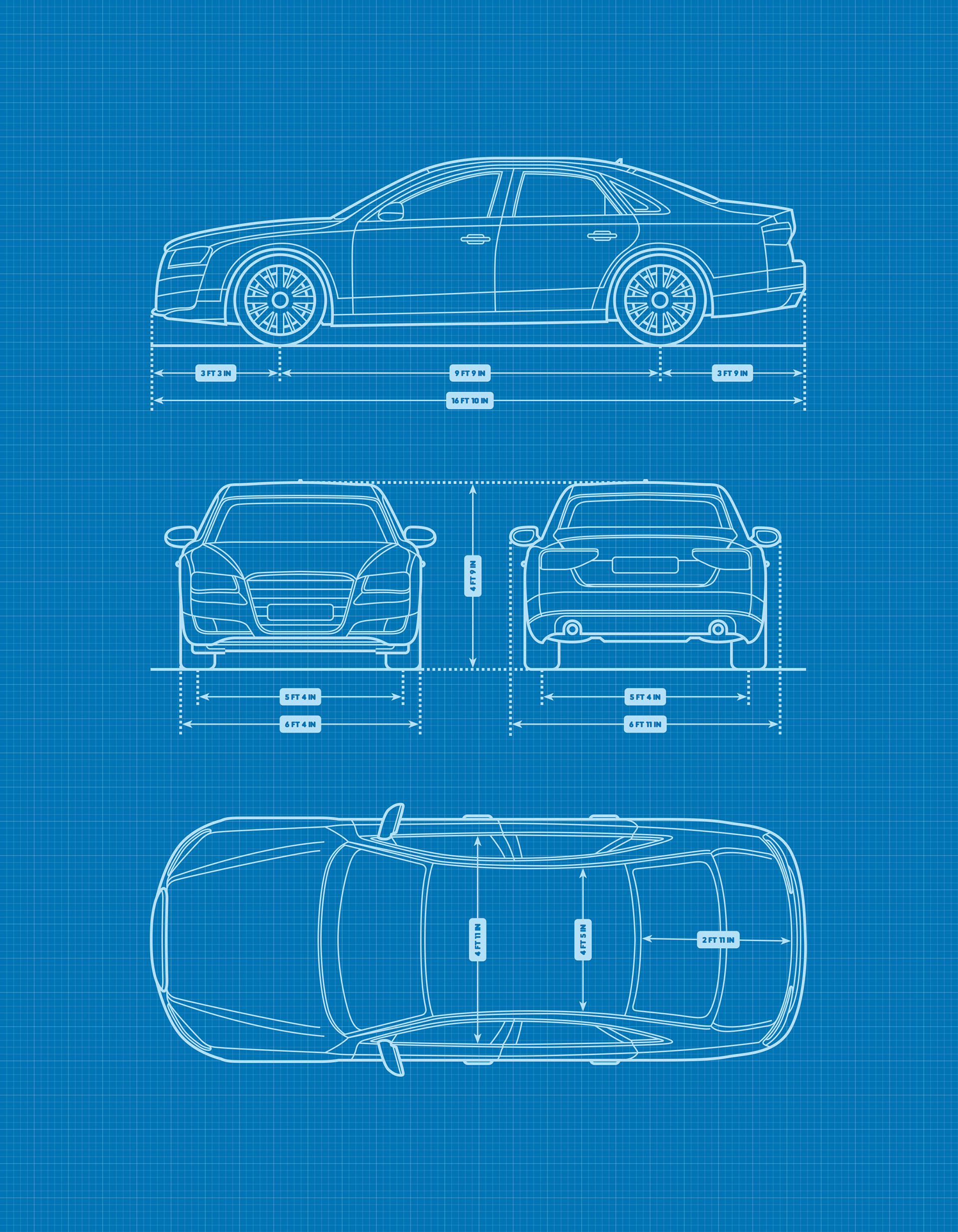 Blueprint of a car