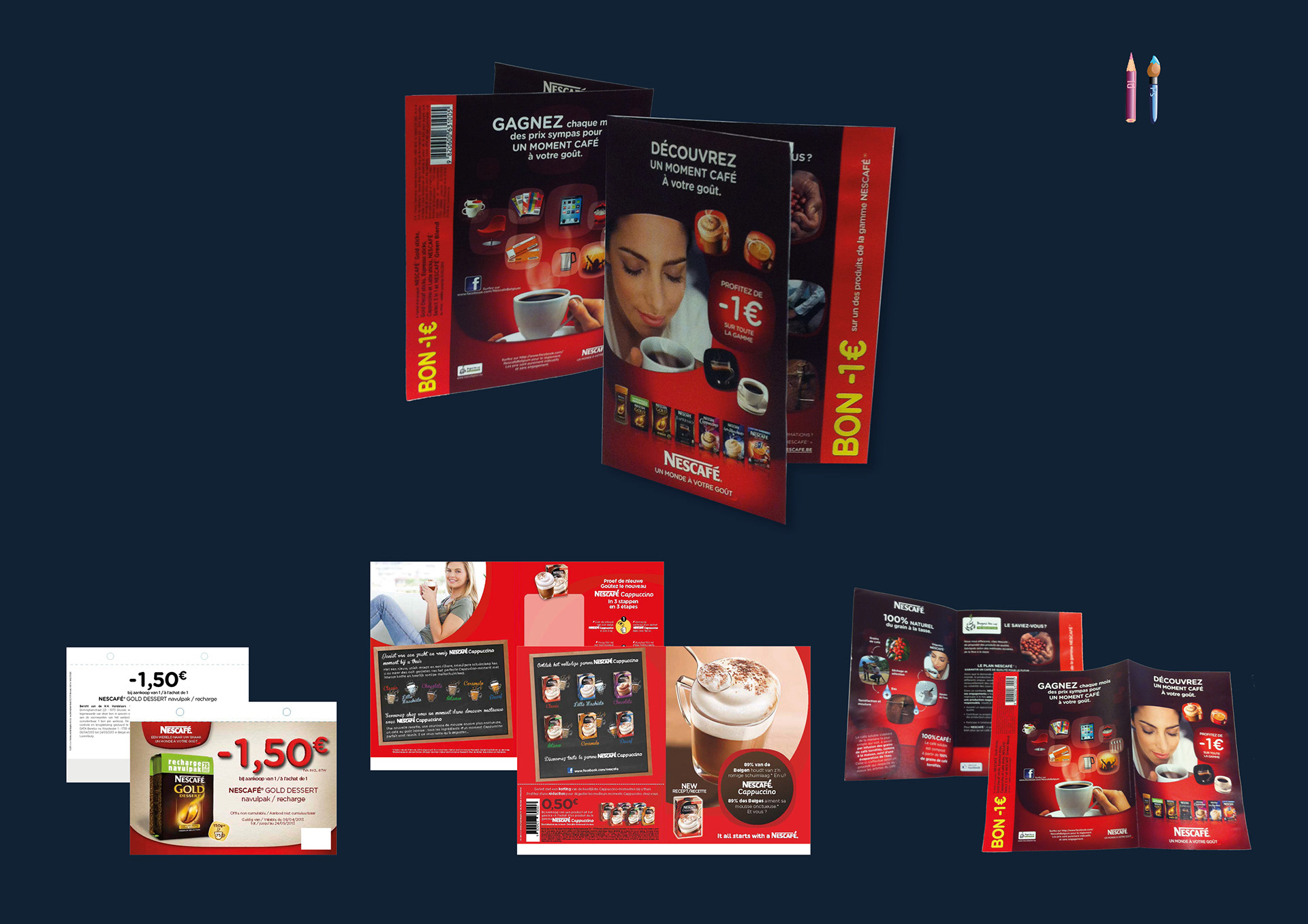 BBDO Nescafé Nestlé, Fine tuning lay-out, artwork, print ready files, brochure, sell files