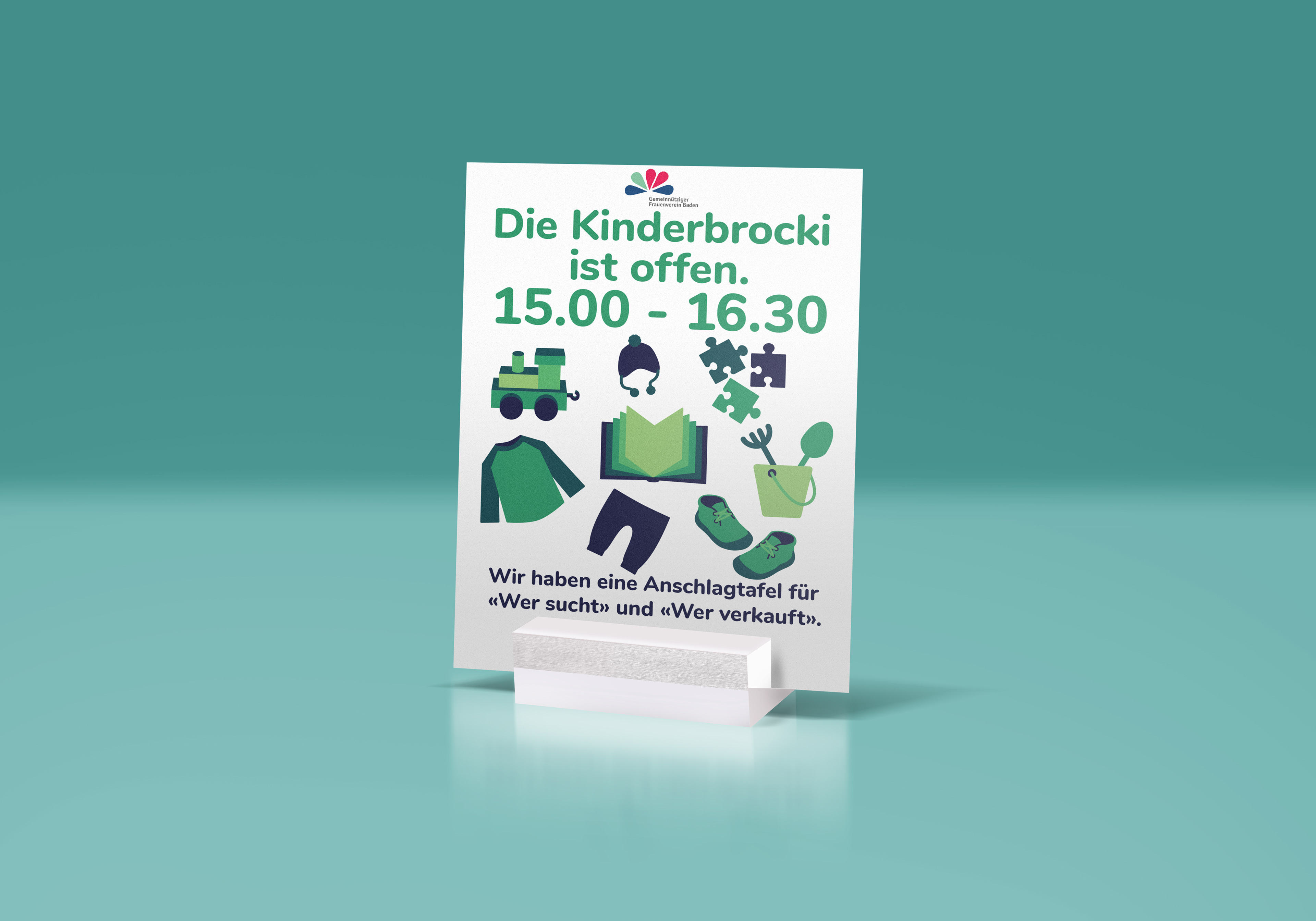 Kinderbrocki Baden Tischaufsteller