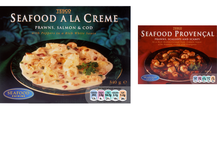 Tesco SeaFood packaging