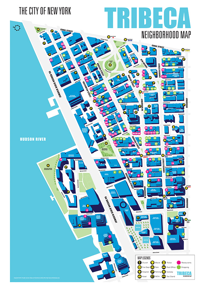 Tribeca New York Map Win Creative Nyc - Neighborhood Map Of Tribeca – New York City