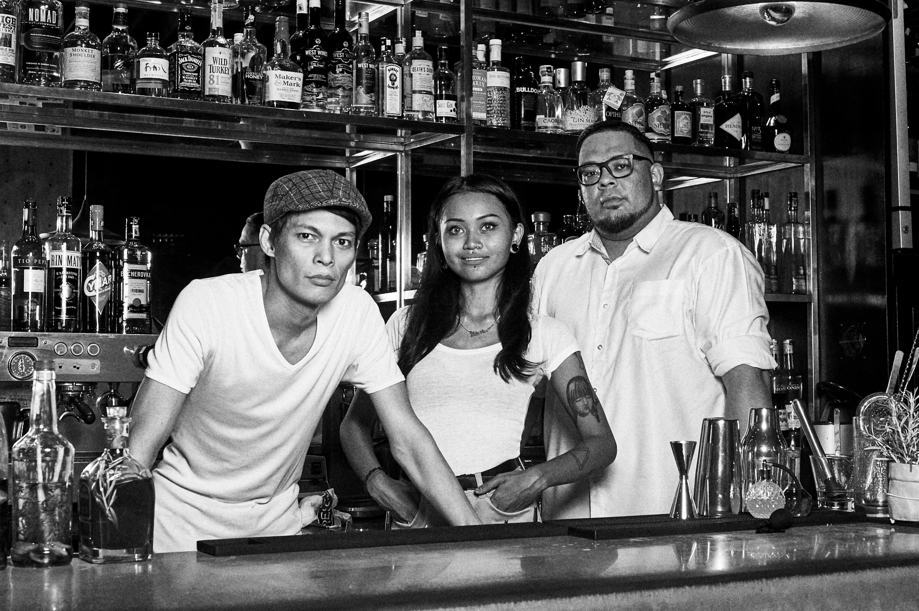 Professional People Photography, Advertising shoot, Rob Waller, PressroomKL, Bar, Black & White, Kuala Lumpur