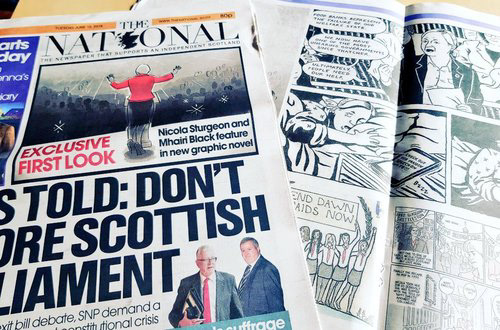 We Shall Fight Until We Win featured on the front page of The National newspaper