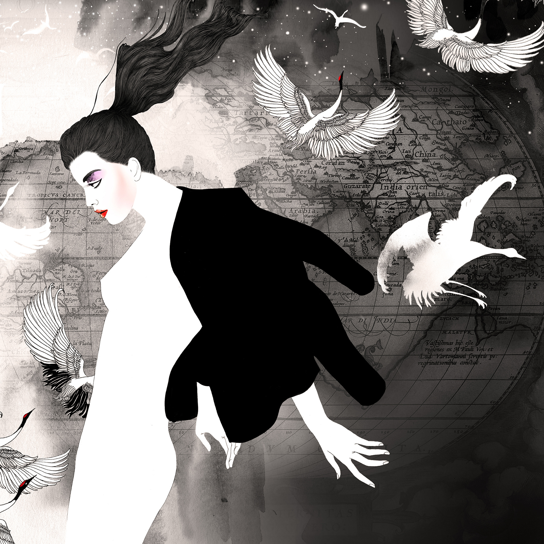fashion illustration and drawing for la perla Italian luxury brand