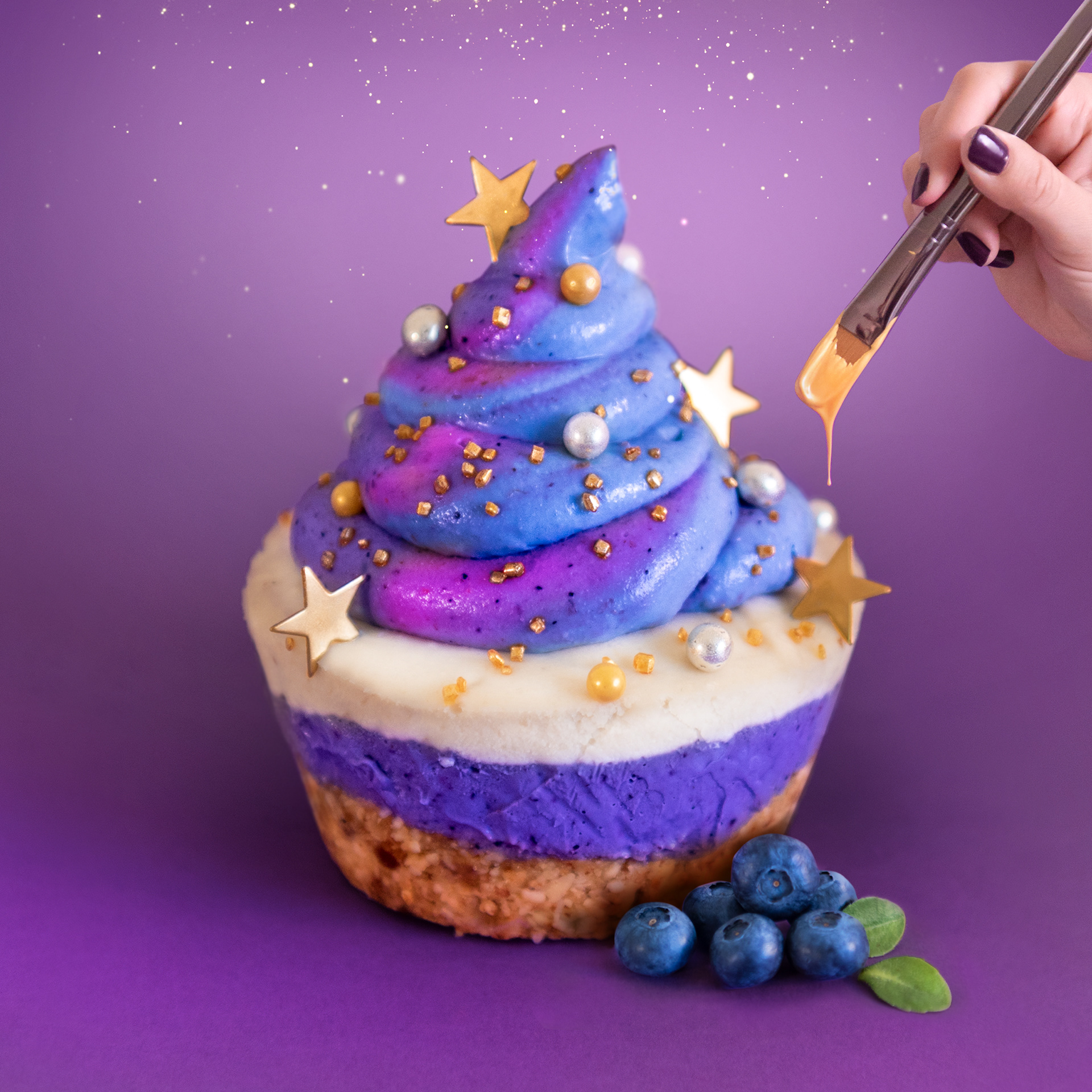Vegan galaxy cake