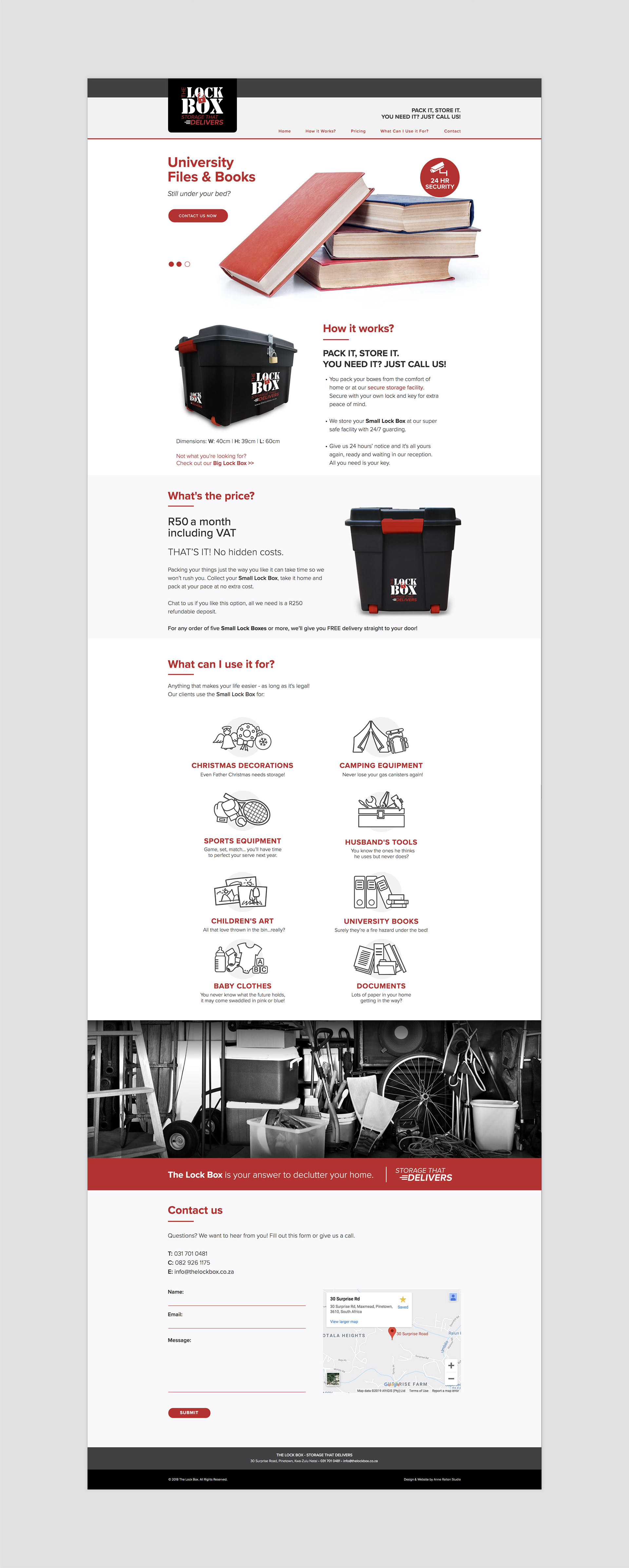 The Lock Box: Responsive Website: Small Lock Box Page
