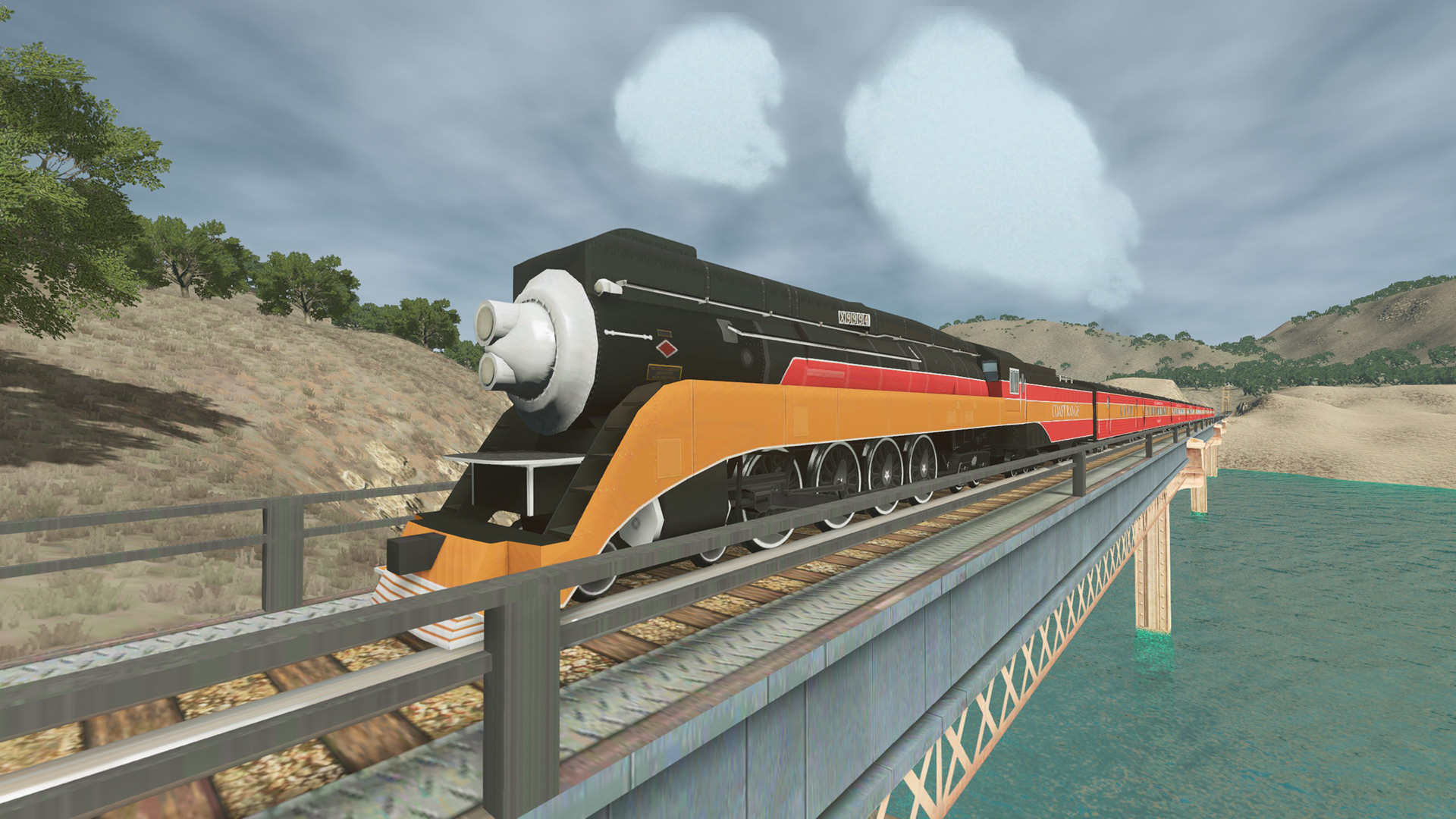 Coast Daylight GS-4 Steam Locomotive and Train