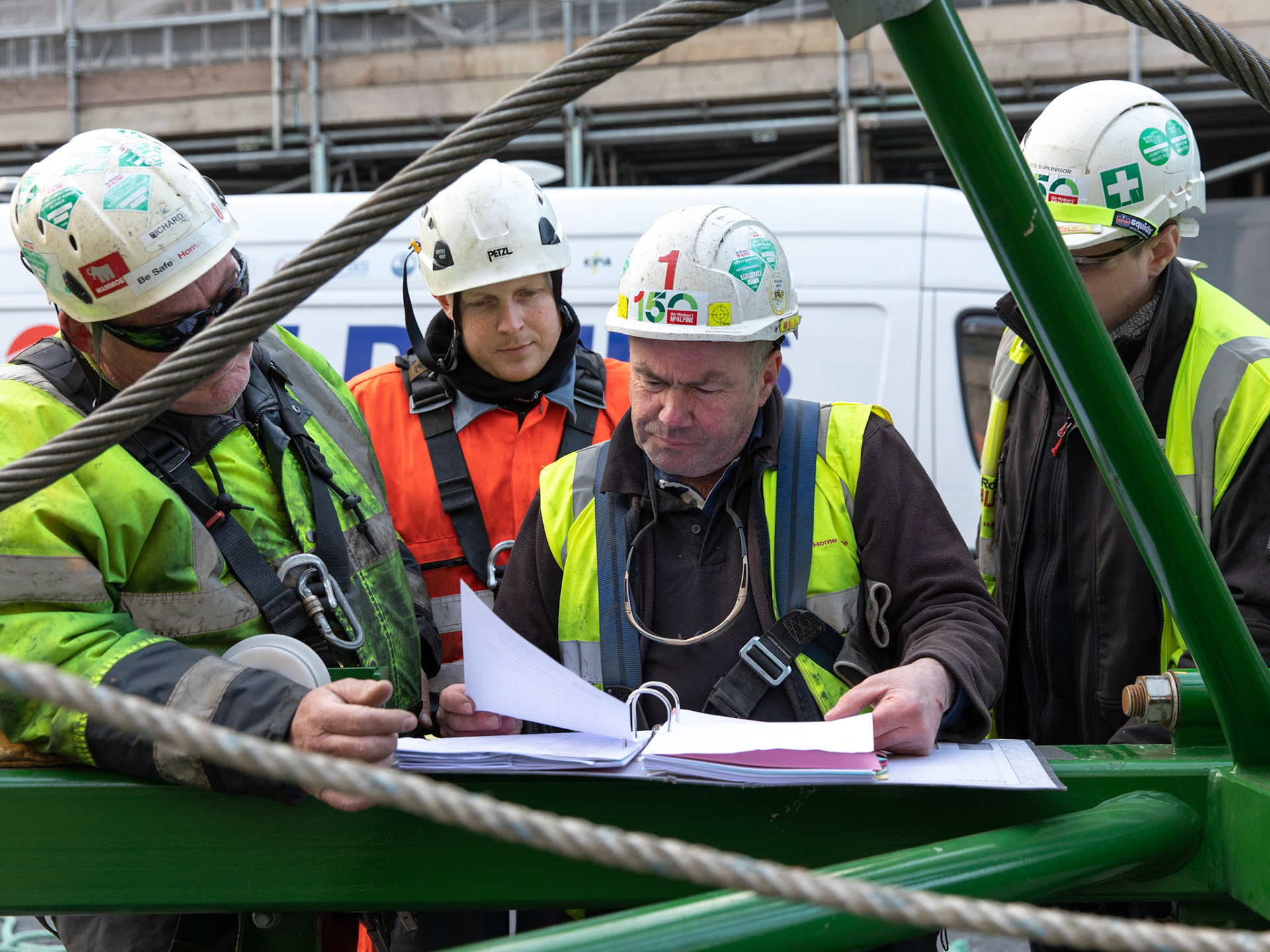 team working together on site with construction photography in London
