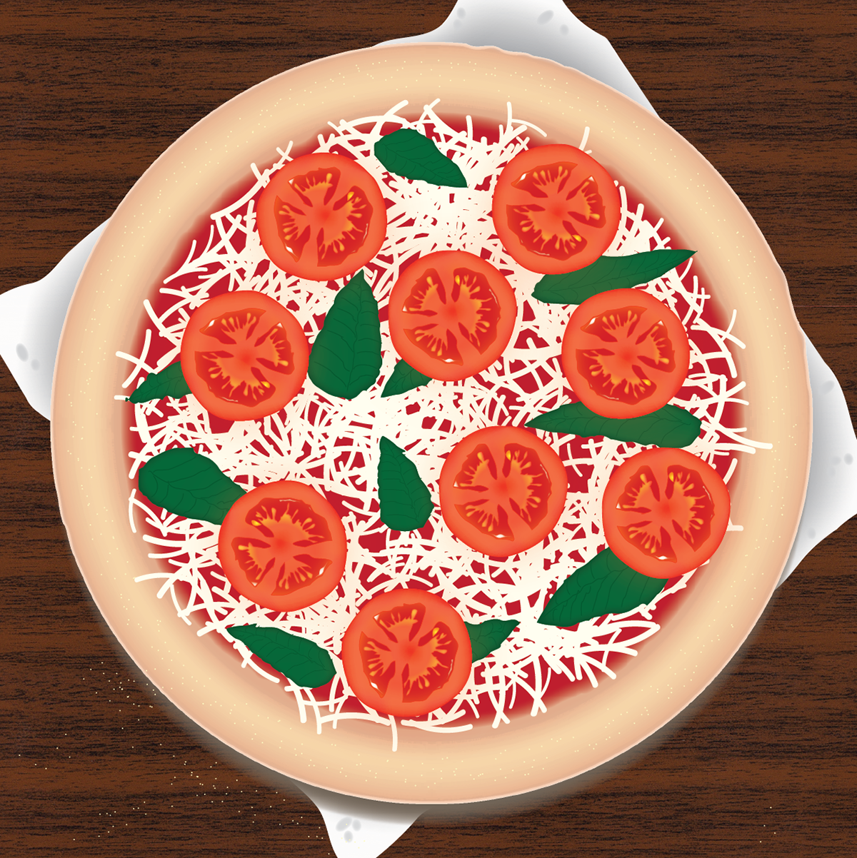 Margherita pizza vector art