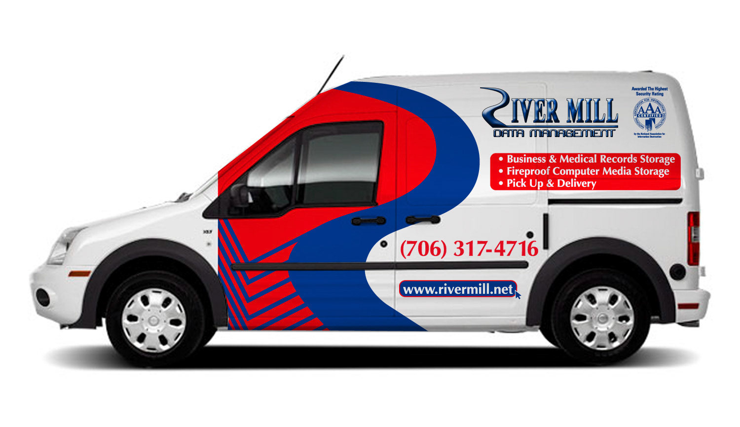 River Mill Data Management van wrap.