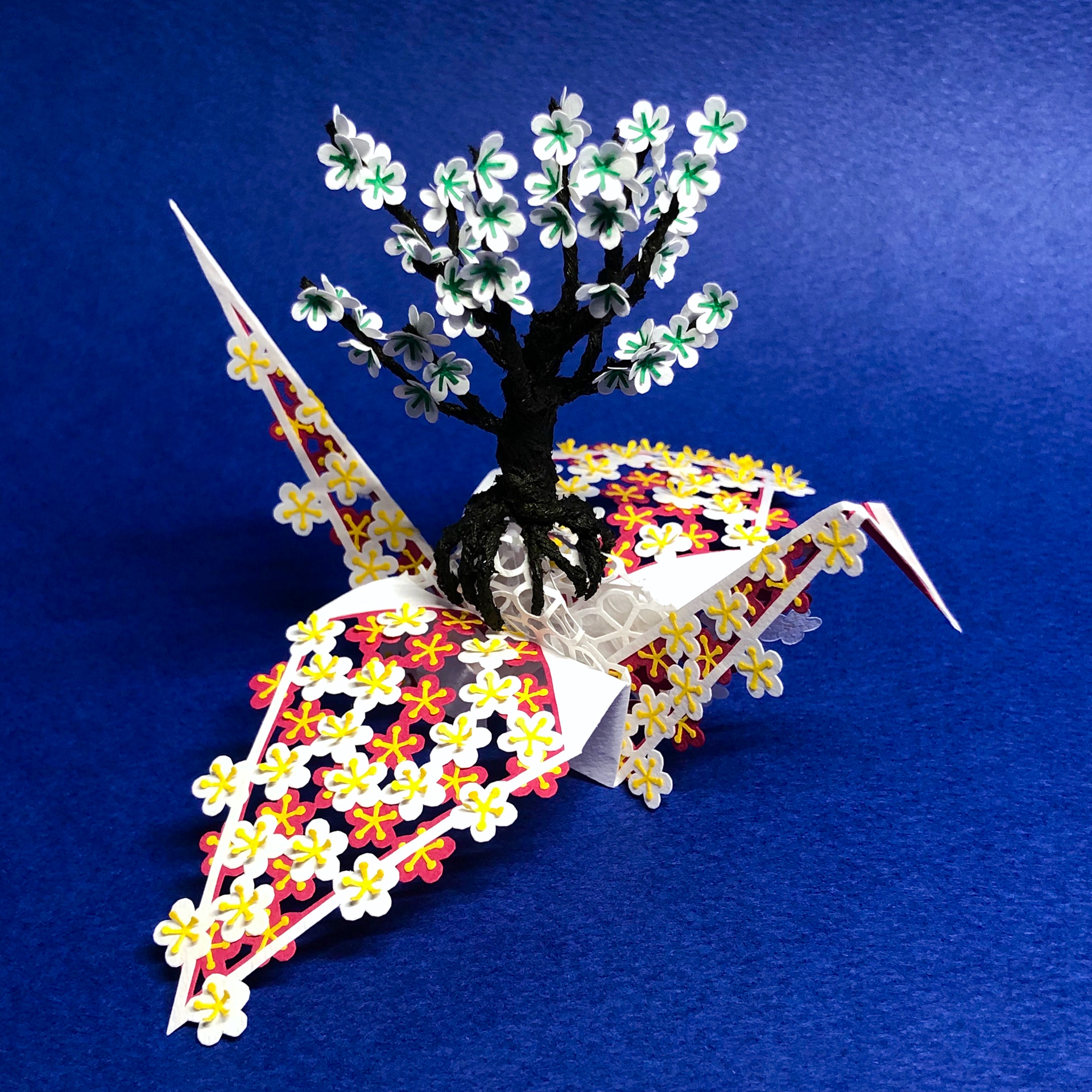 Naofumi Hama 3d Kirie Paper Cut Bonsai Origami 盆栽 折り鶴