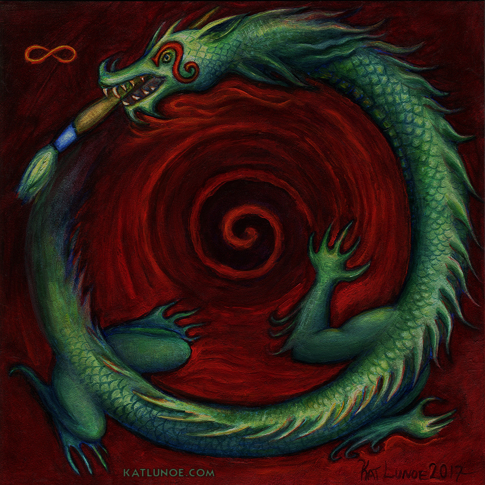"Painting Itself Into Existence" - 6" x 6" Oil on Panel.