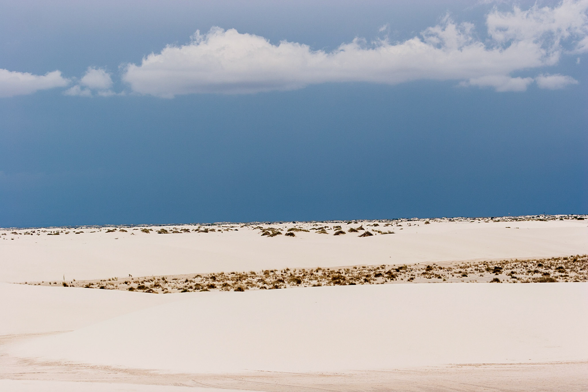 White Sands National Monument, New Mexico. Rising from the heart of the Tularosa Basin is one of the world's great natural wonders - the glistening white sands of New Mexico. Great wave-like dunes of gypsum sand have engulfed 275 square miles of desert, creating the world's largest gypsum dunefield. White Sands National Monument preserves a major portion of this unique dunefield, along with the plants and animals that live here.