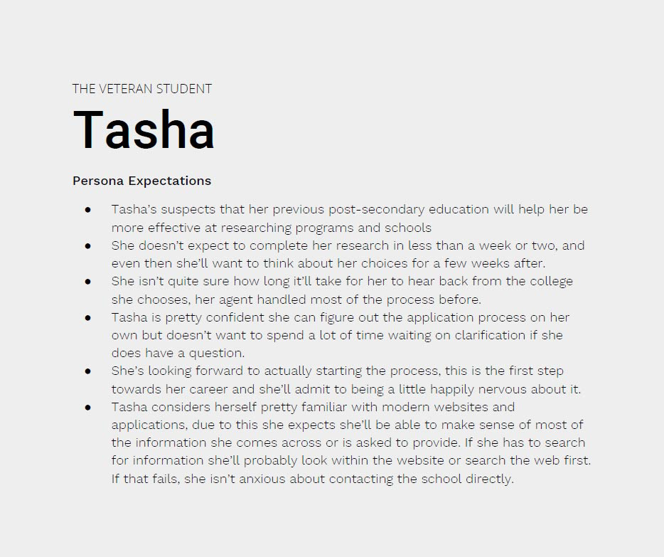 Overview of Tasha's thoughts and feelings towards the system
