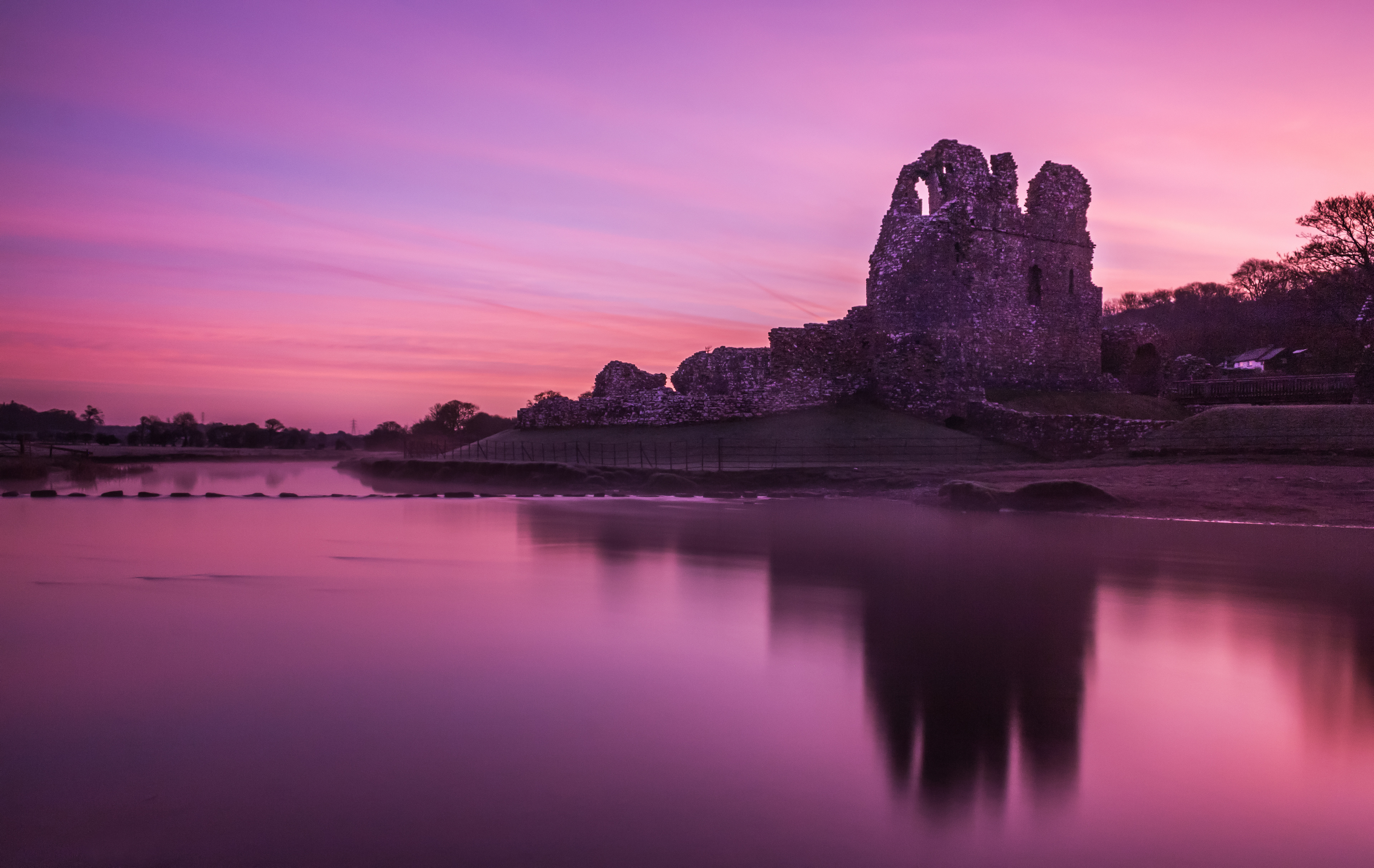 Ogmore Castle Pink Sunrise