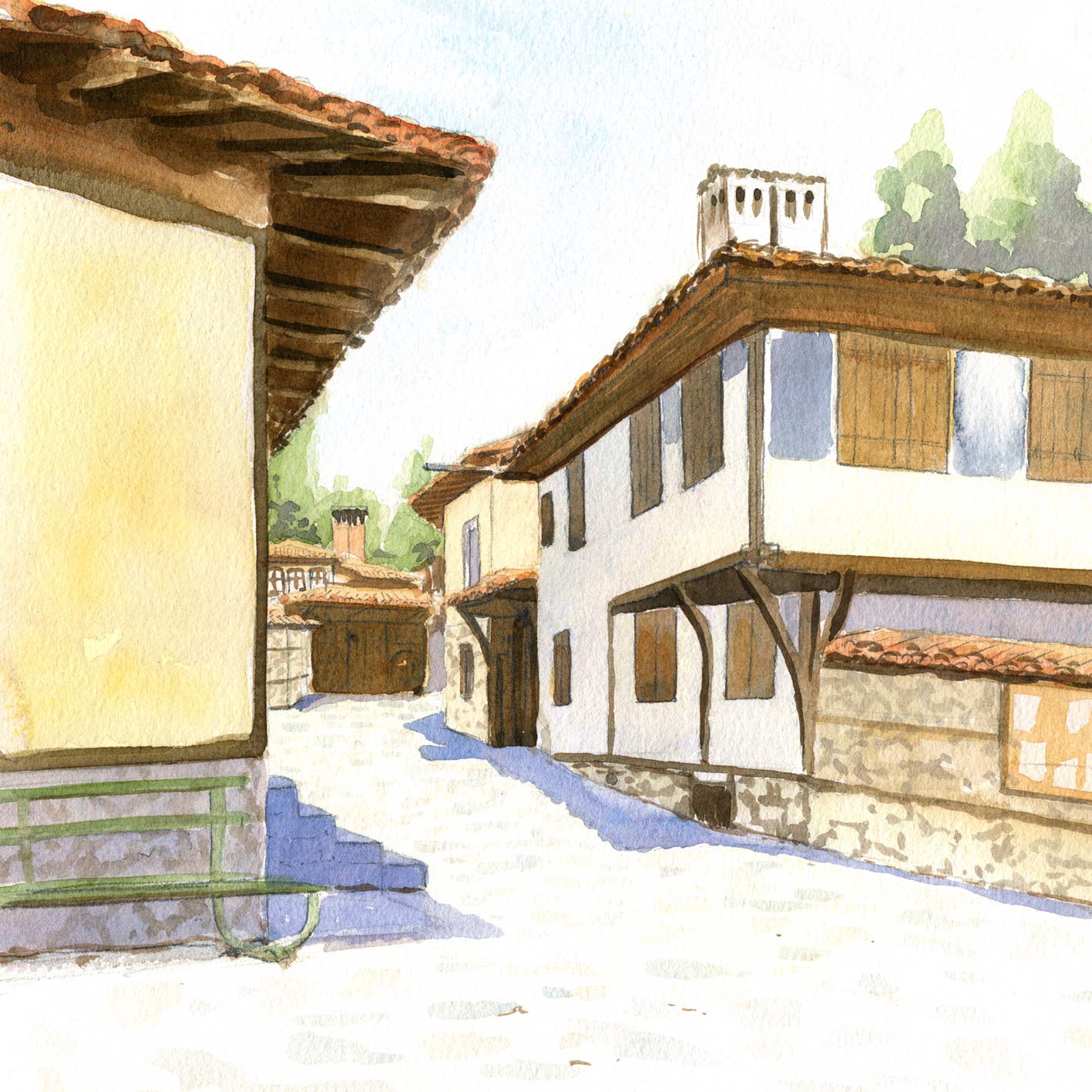 Pencil & watercolour sketch