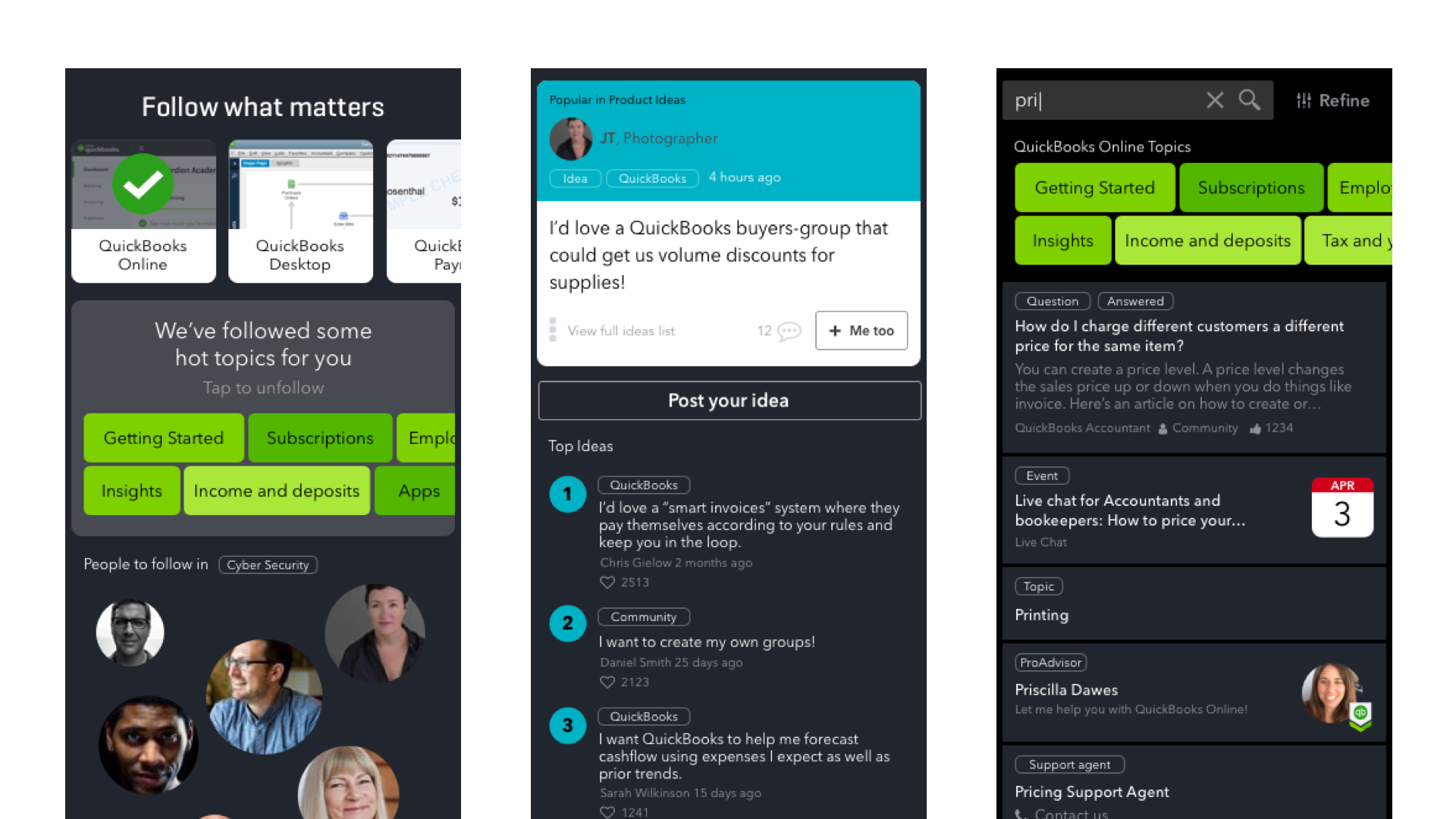 Social app for QuickBooks