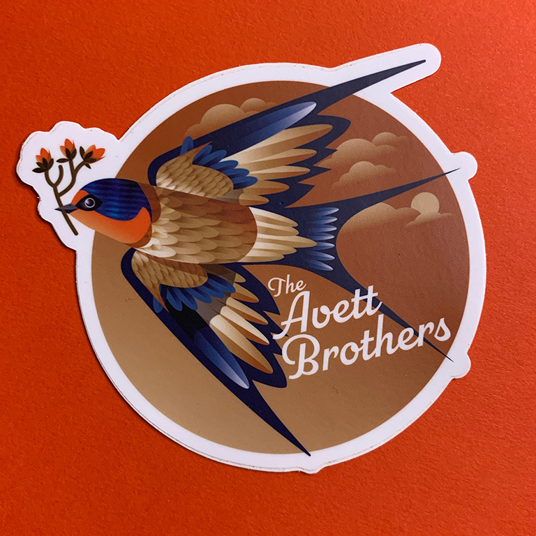 Avett Mail: Swallow sticker printed piece