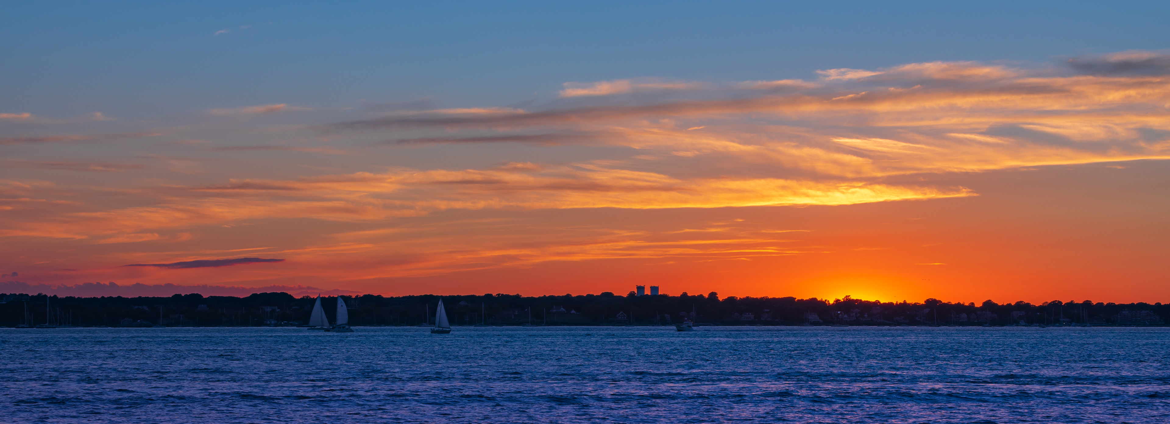 Sunset off Goat Island Newport RI Sept 4, 2020