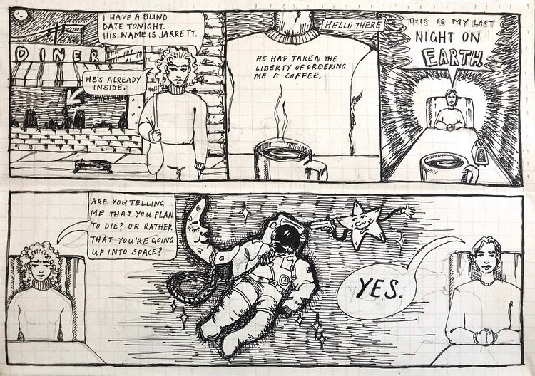 untitled comic strip; ink pen