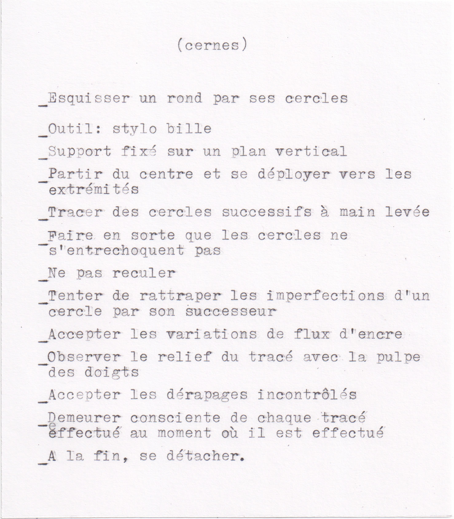 Protocole pour Cernes