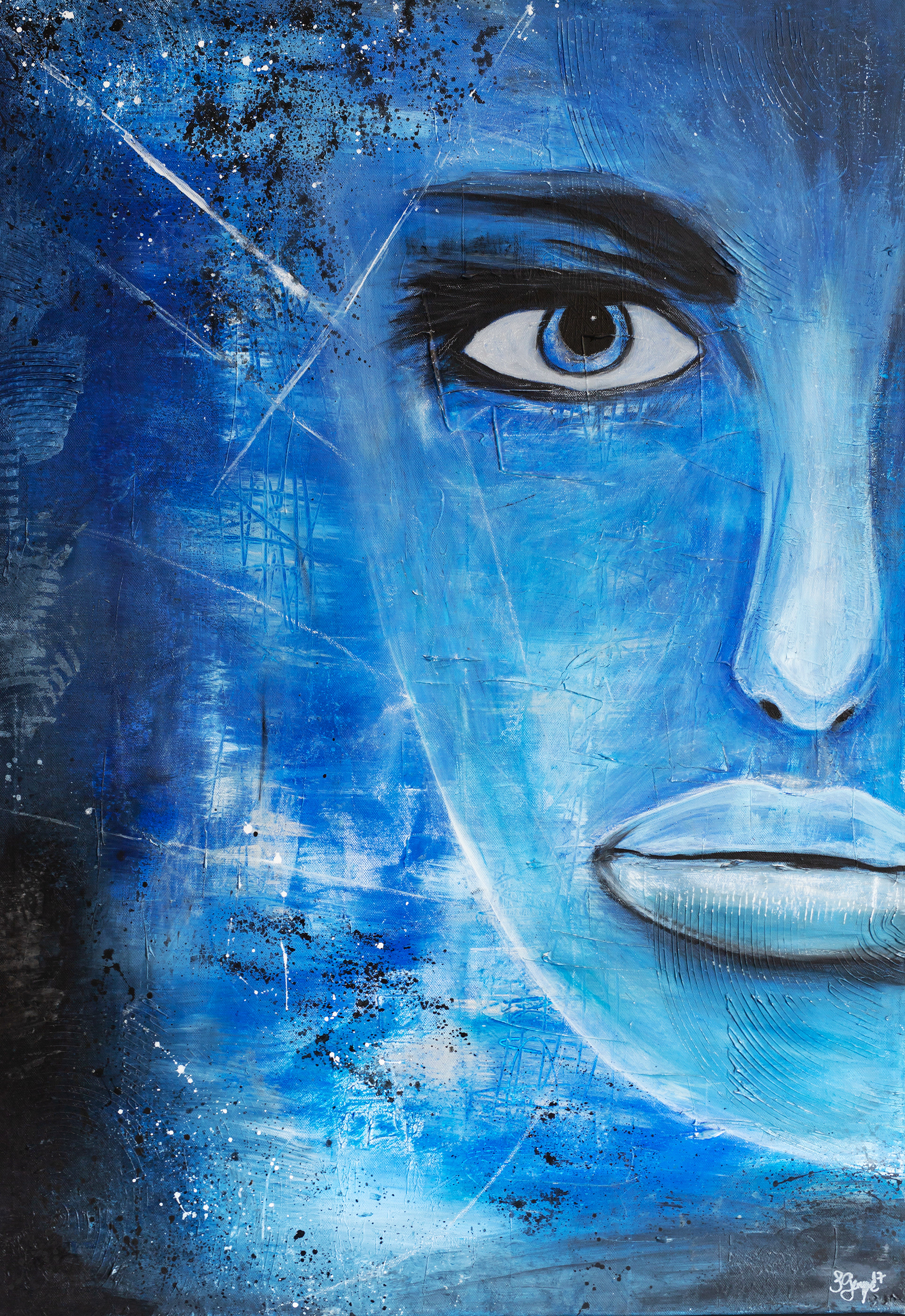 Avatar | Abstrakt Portrait | 100 x 70 cm | gerahmt | Acryl, Mischtechnik auf Leinwand | 2018