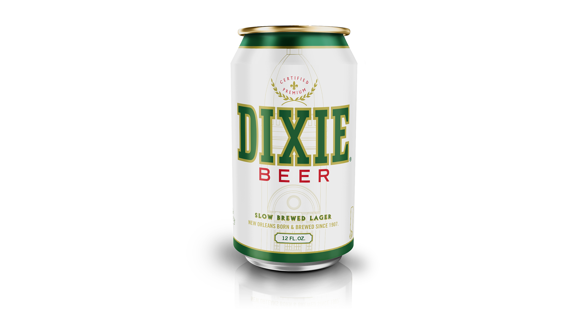 Dixie Beer Lager 12 oz. Can Design