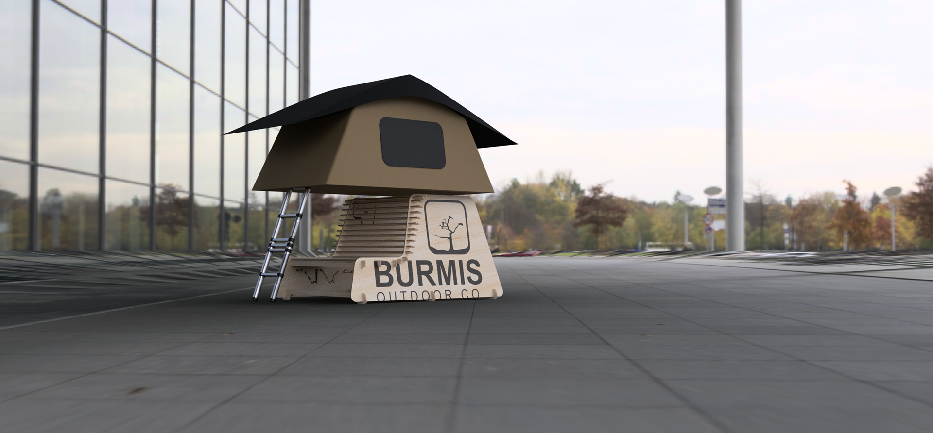 Rooftop tent display stand