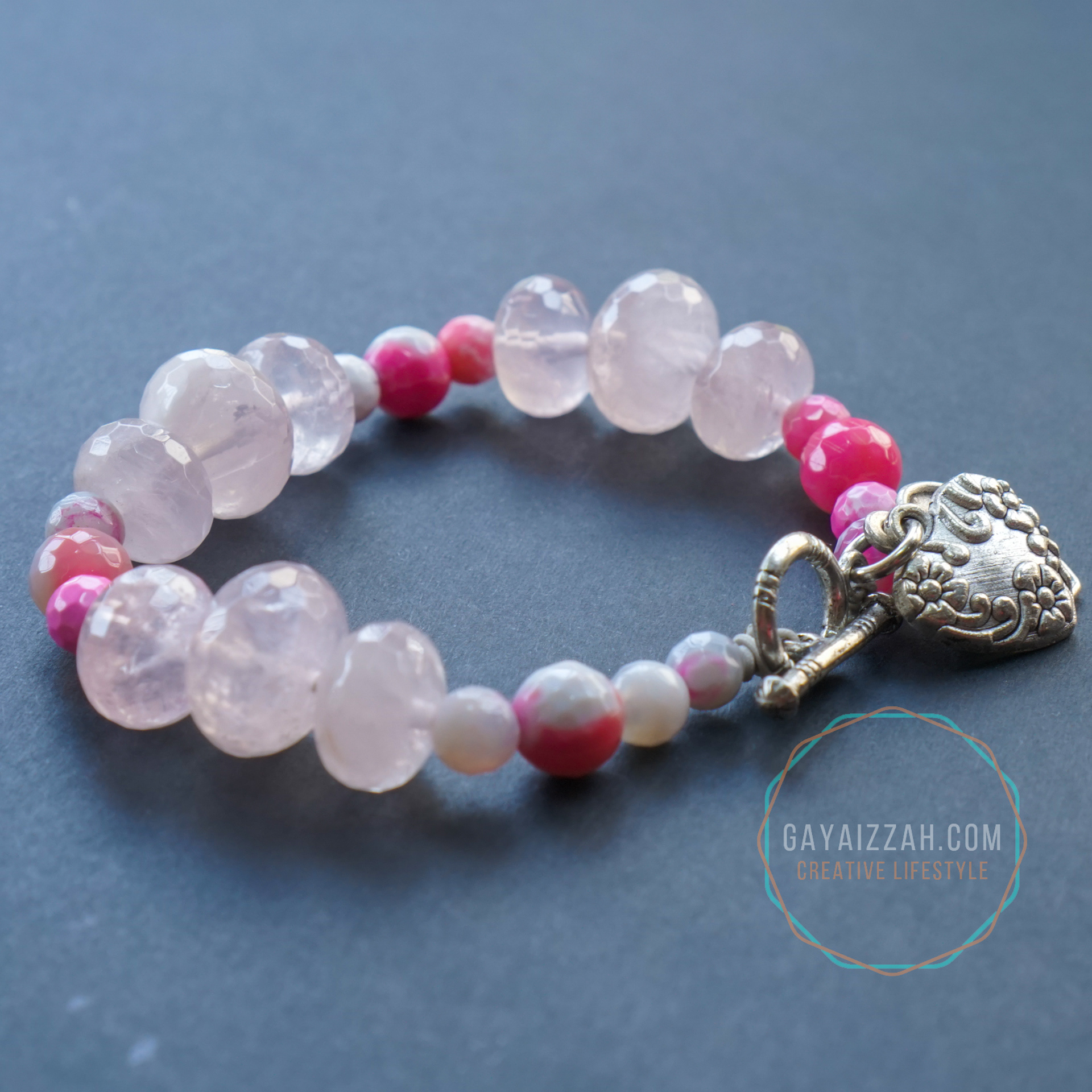 rm65: rose quartz and pink agate