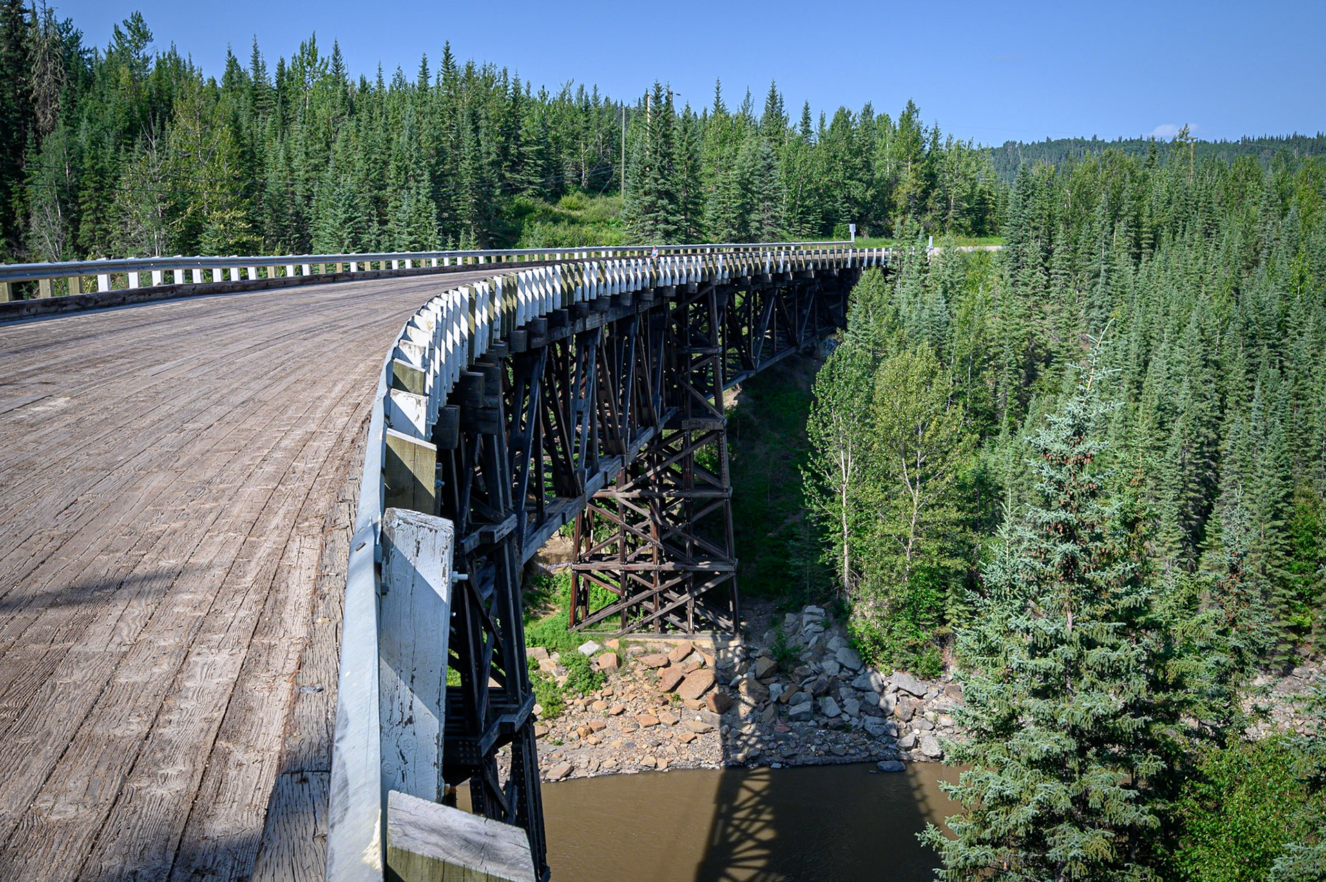 Kiskatinaw Bridge on Old Alaska Highway. North of Dawson Creek, B.C.