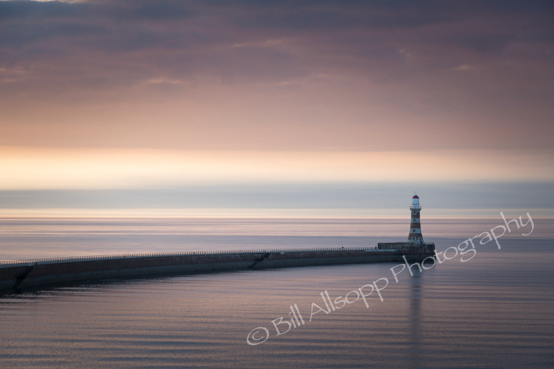 A calm North Sea at Roker in County Durham. in County Durham.