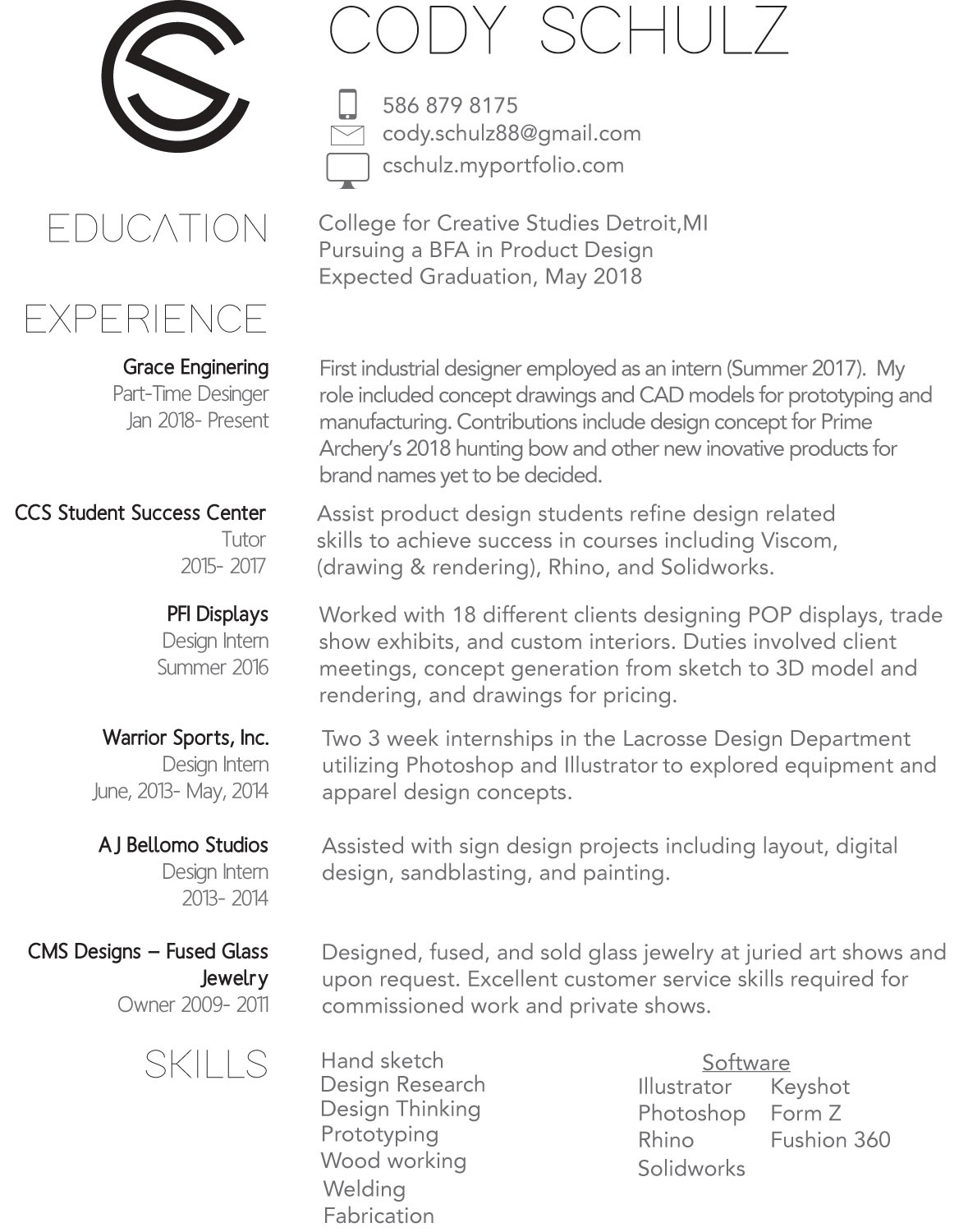 cody schulz contact resume